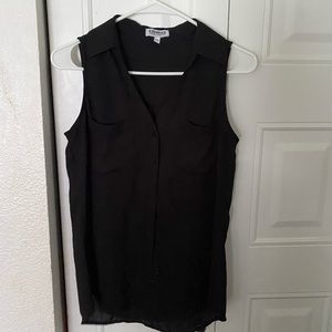 Express button down sleeveless blouse